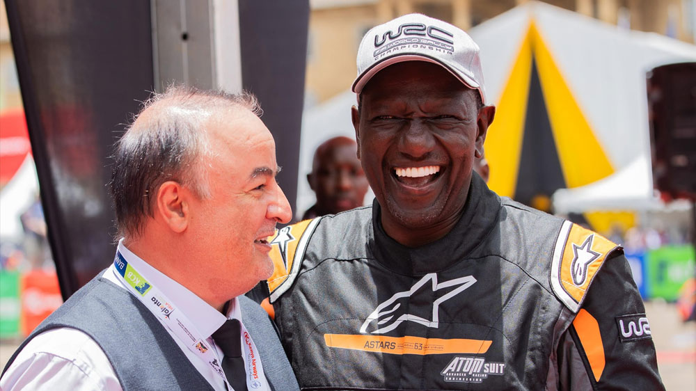 President William Ruto drives himself from State House, Nairobi, to KICC to flag off WRC Safari Rally